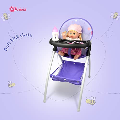 Kids' Comfortable High Chair with Baby Doll Design