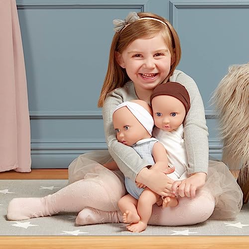 Realistic 14-inch Baby Twin Dolls with Fair Skin & Blue Eyes - Soft Bodies, Removable Outfits, & Accessories - Ages 2+