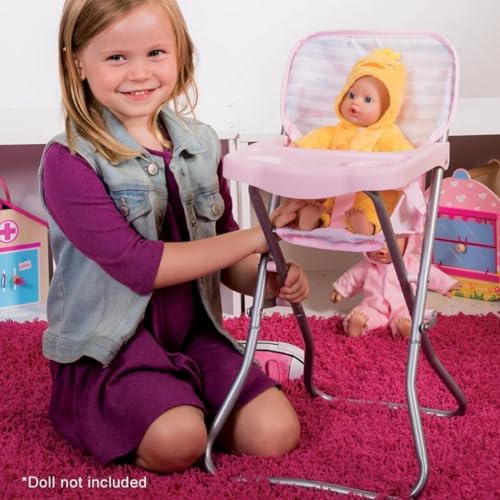 Pink Heart Baby Doll High Chair for Stuffed Toys & Dolls - Ages 3+