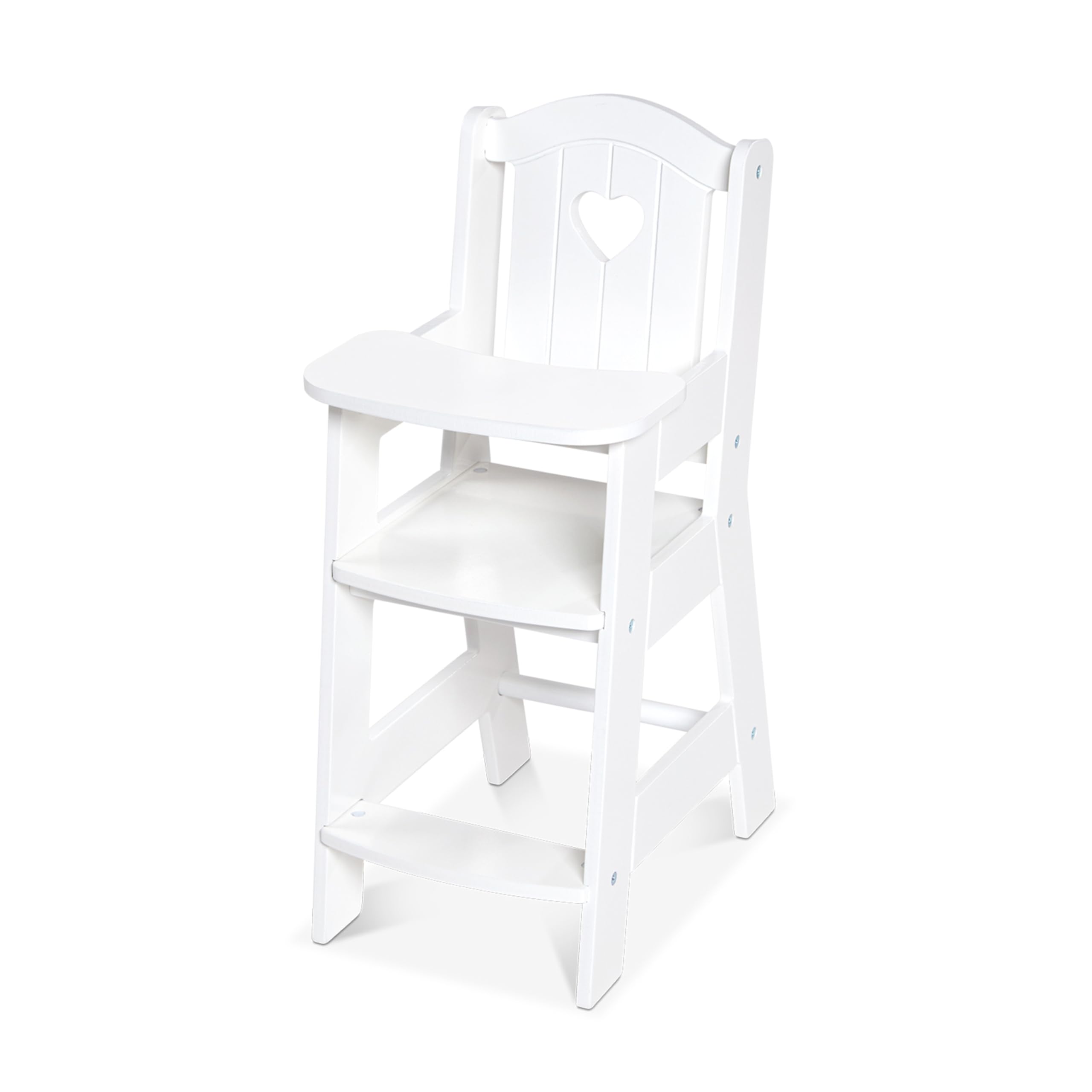 Melissa & Doug White Pretend Play High Chair for Baby Dolls